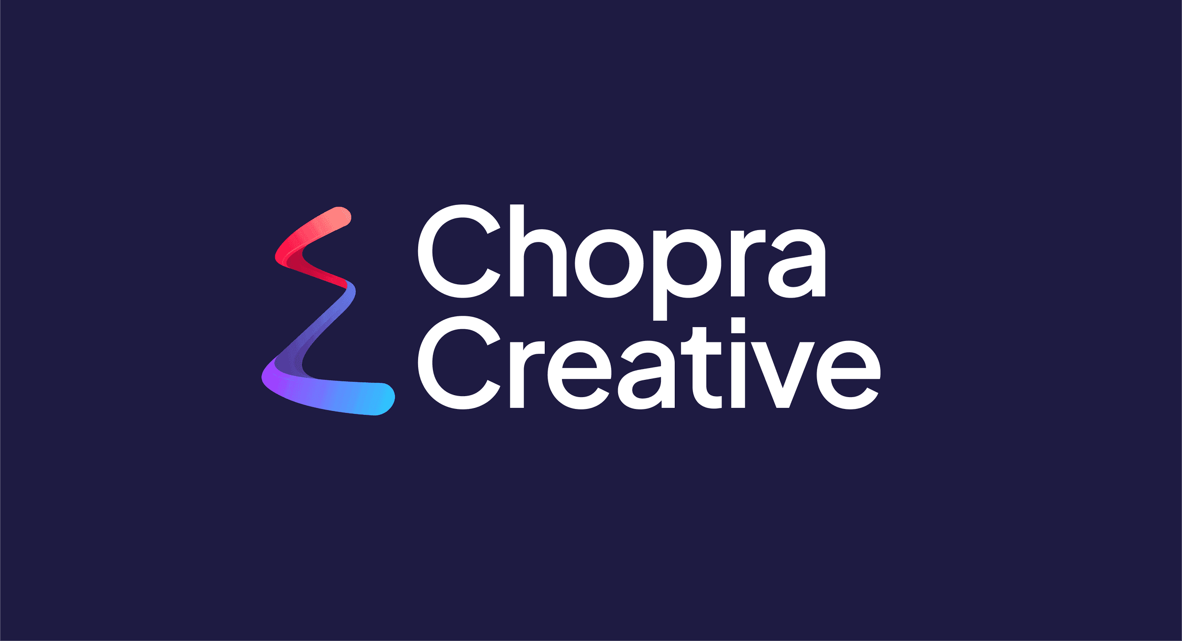 Chopra Creative brand mark on a deep indigo field